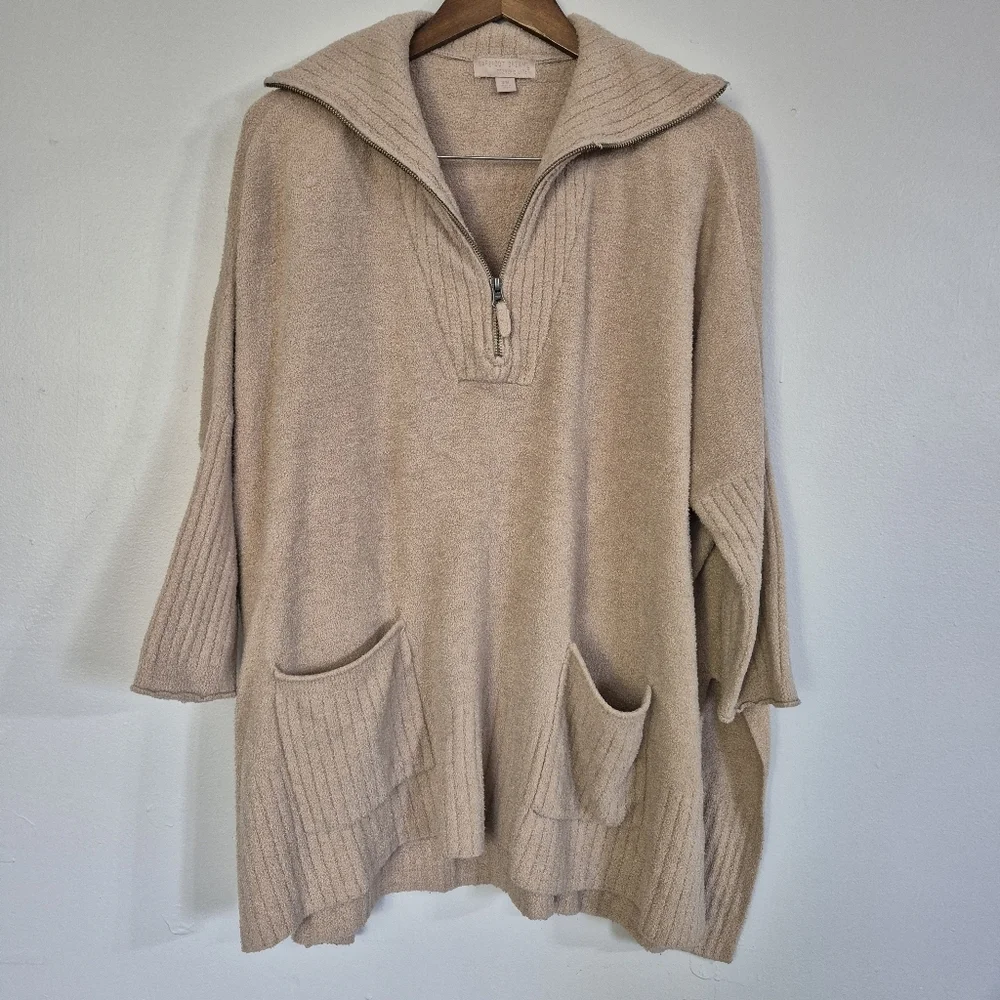 Barefoot Dreams Cozy Chic Lite Half Zip Poncho Pullover Small/Medium - Picture 9 of 10
